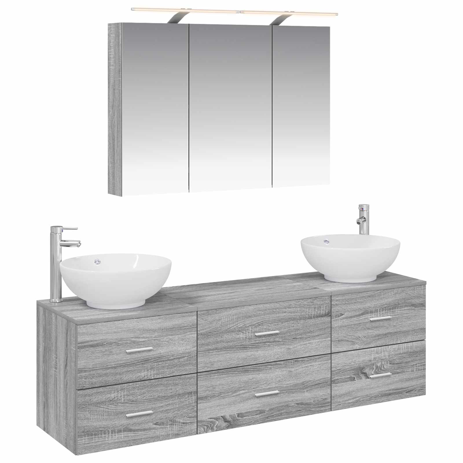 Set namještaja za kupaonicu 4 pcs Siva Sonoma