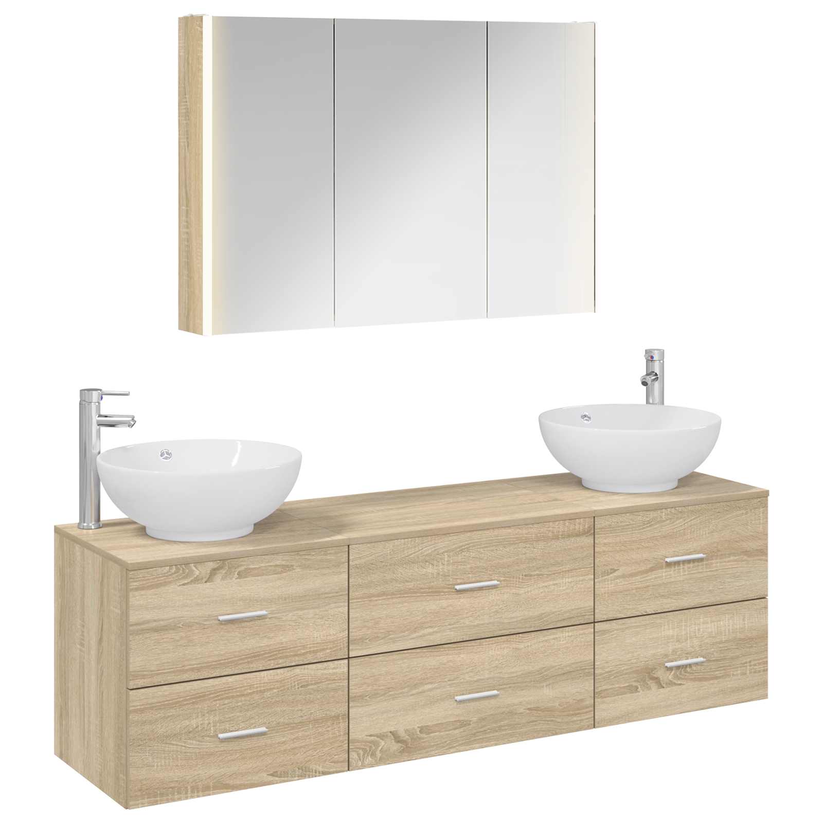 Set namještaja za kupaonicu 4 pcs Hrast sonoma