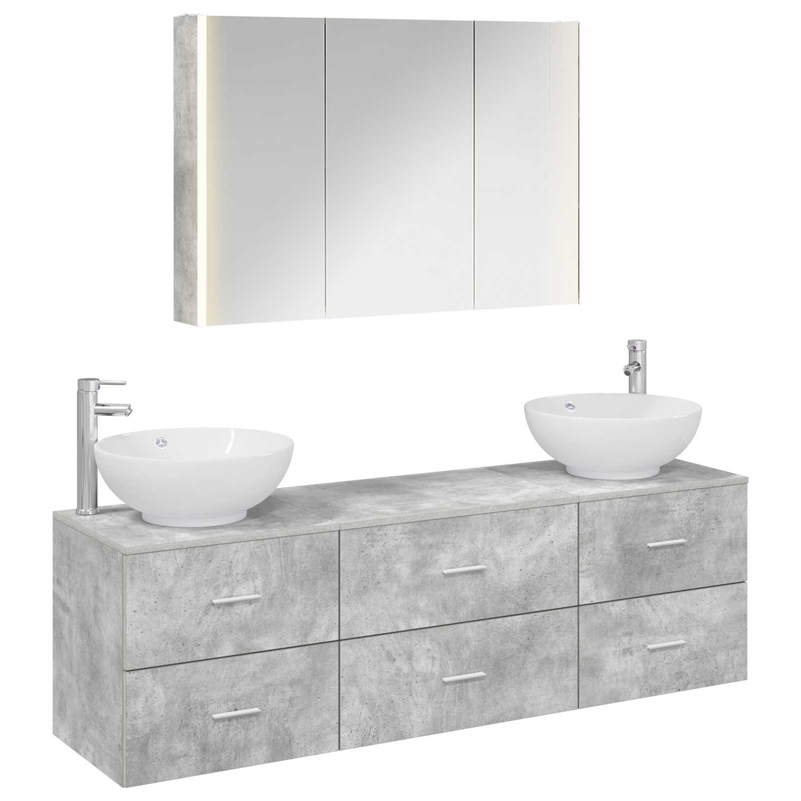 Set namještaja za kupaonicu 4 pcs Betonska siva