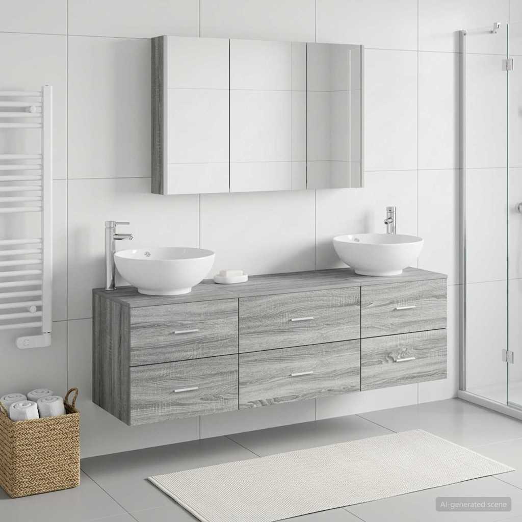 Set namještaja za kupaonicu 4 pcs Siva Sonoma