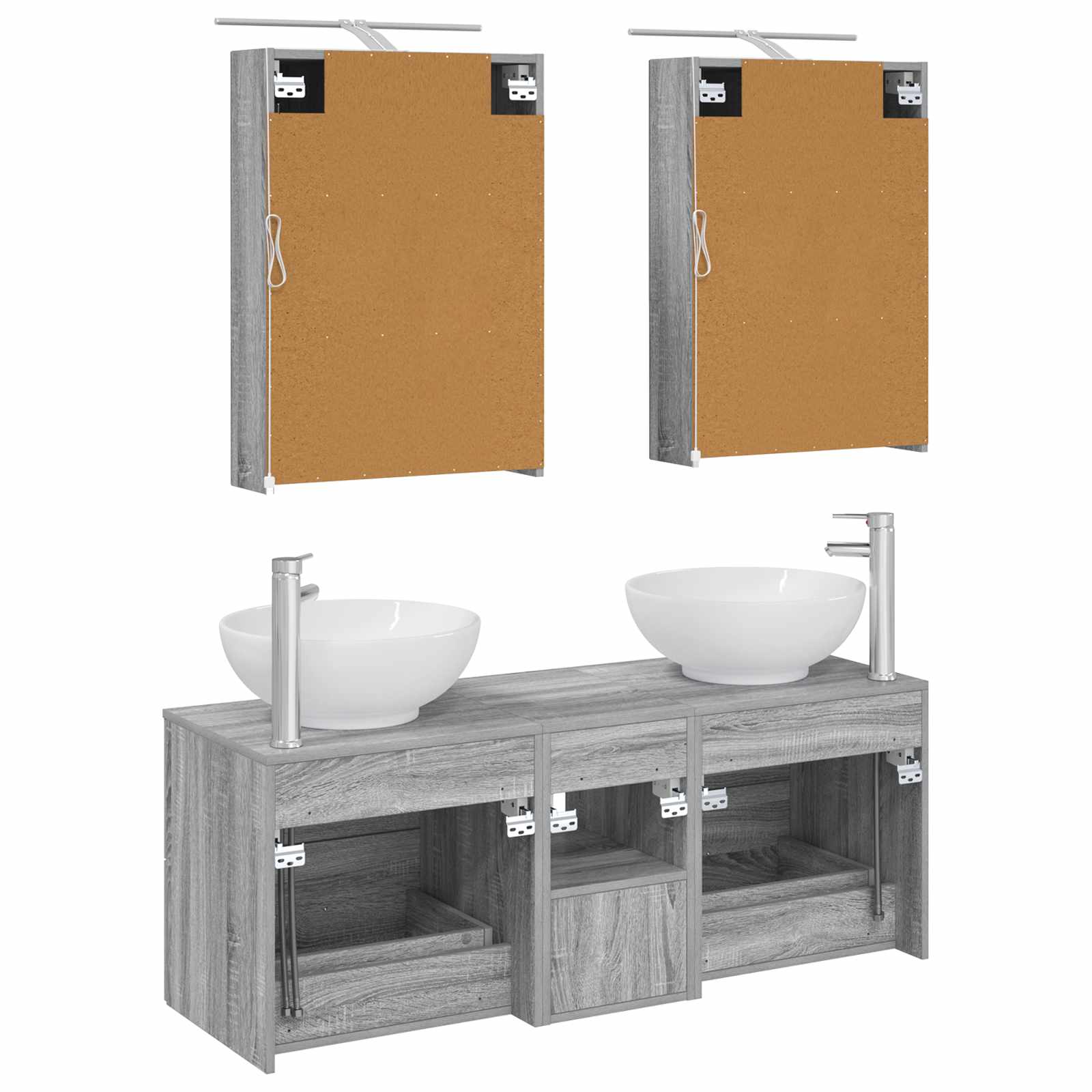 Set namještaja za kupaonicu 5 pcs Siva Sonoma
