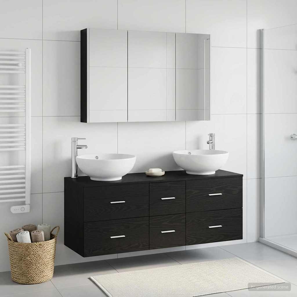 Set namještaja za kupaonicu 4 pcs Crni hrast
