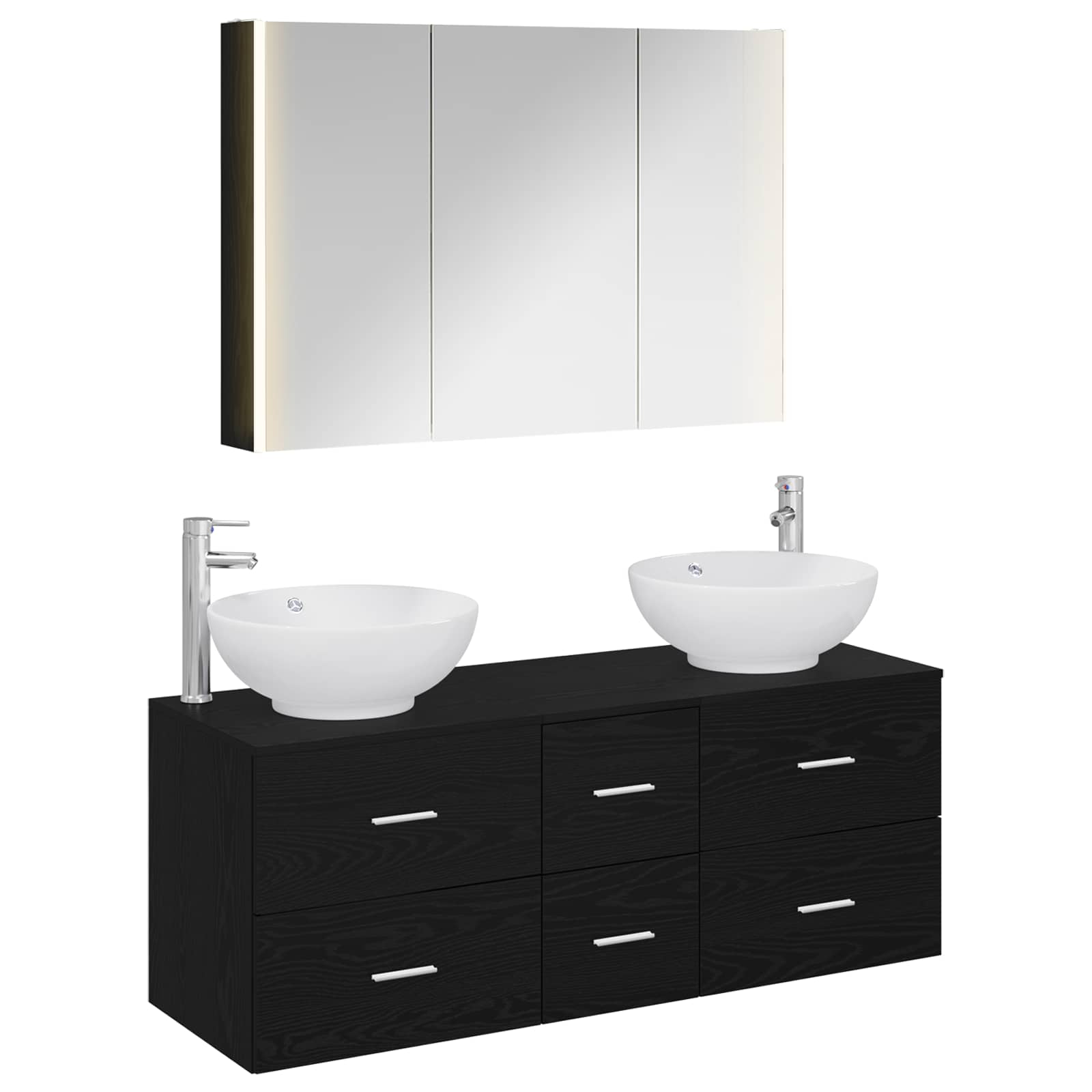 Set namještaja za kupaonicu 4 pcs Crni hrast