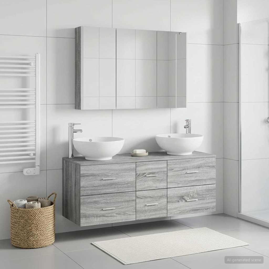 Set namještaja za kupaonicu 4 pcs Siva Sonoma