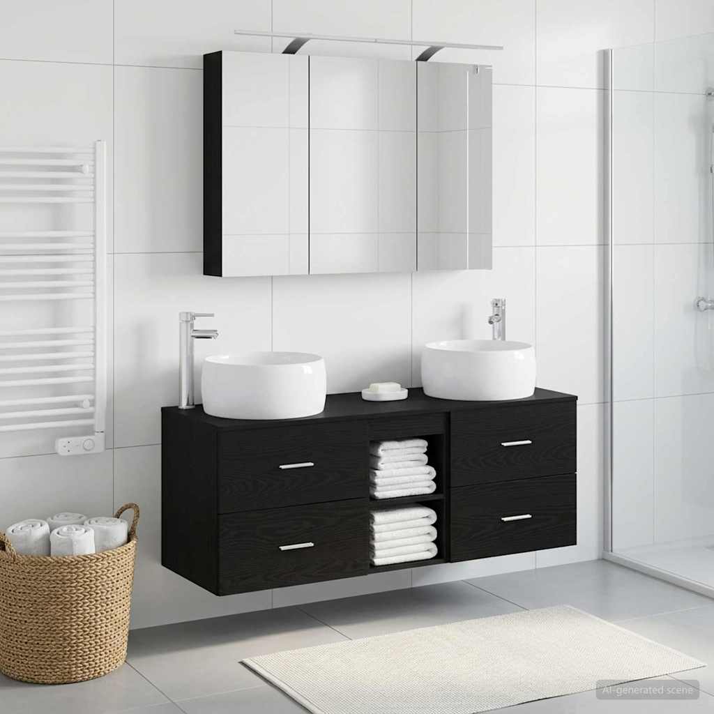 Set namještaja za kupaonicu 4 pcs Crni hrast