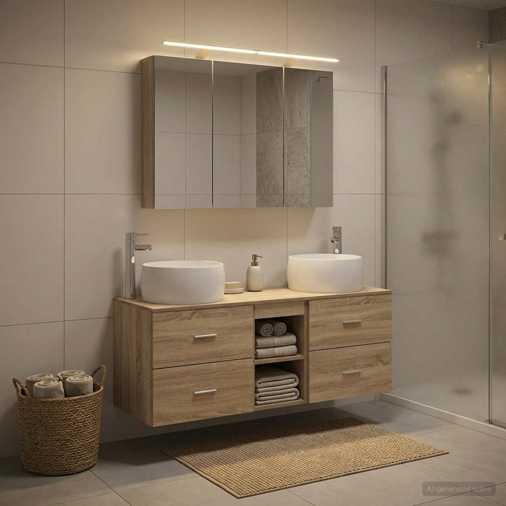 Set namještaja za kupaonicu 4 pcs Hrast sonoma