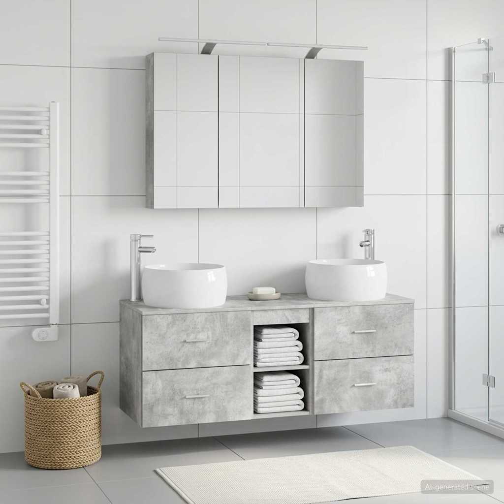 Set namještaja za kupaonicu 4 pcs Betonska siva
