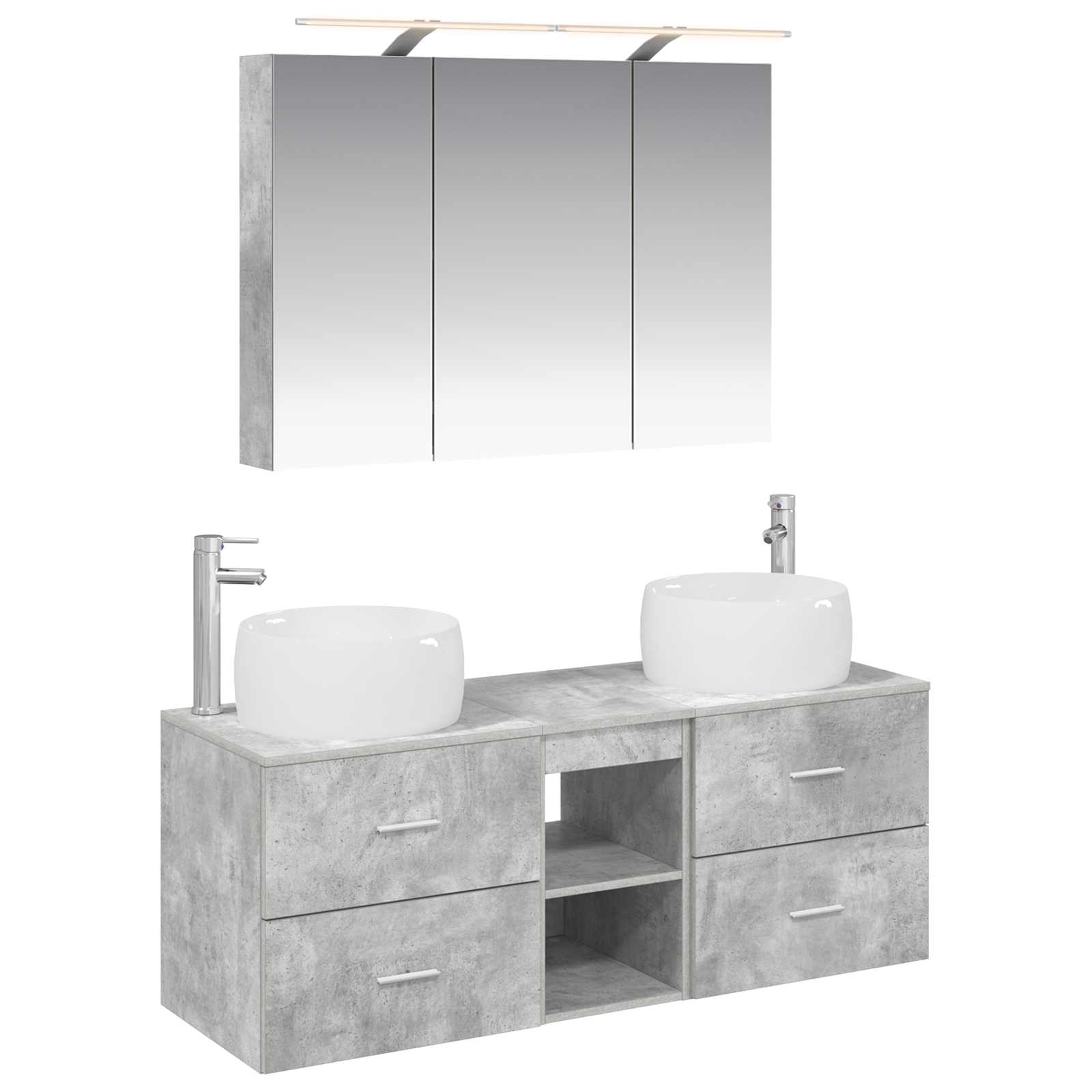 Set namještaja za kupaonicu 4 pcs Betonska siva