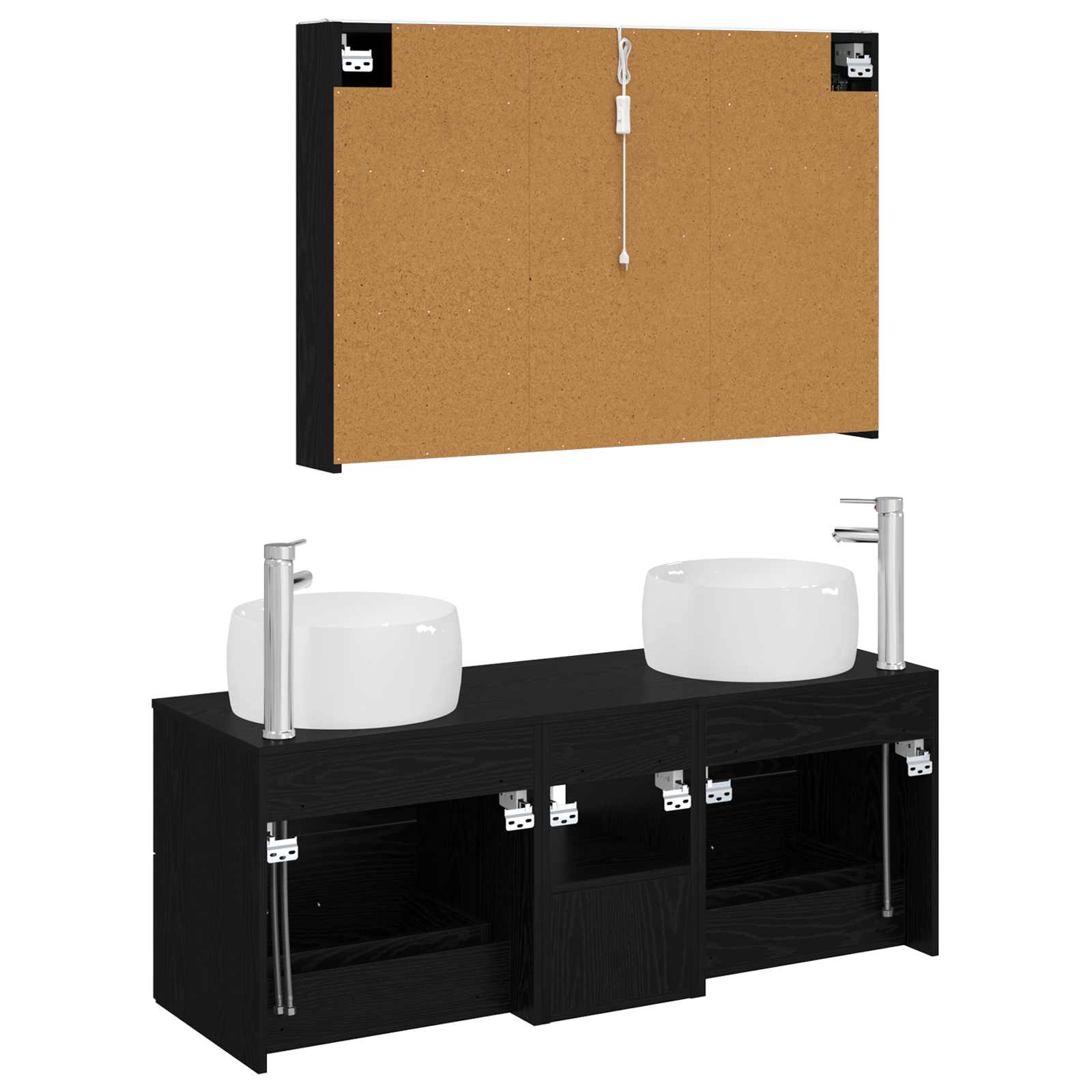 Set namještaja za kupaonicu 4 pcs Crni hrast