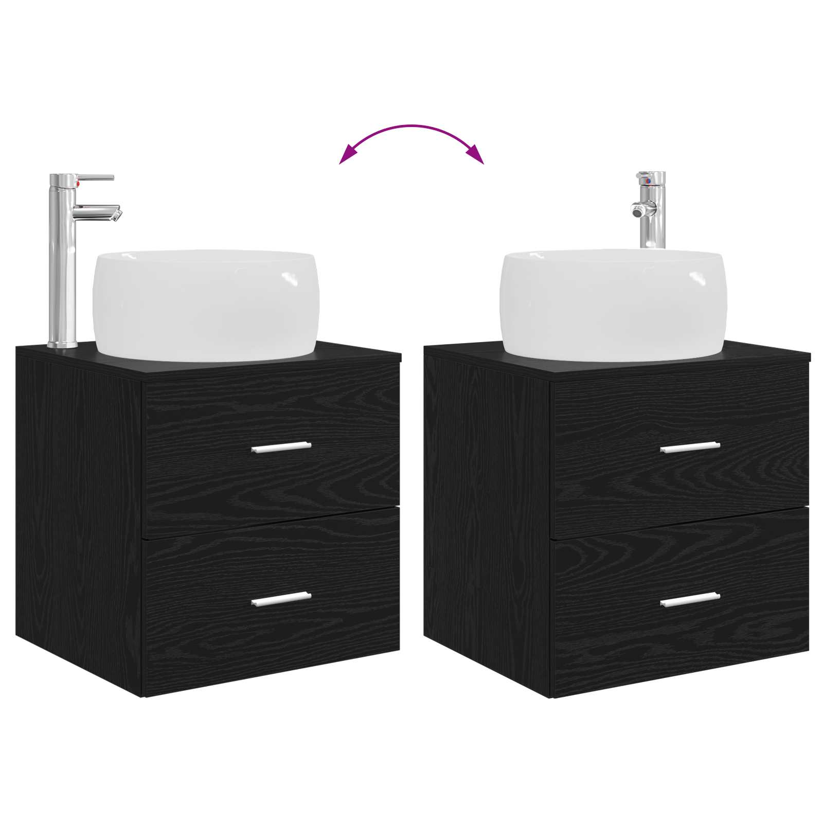 Set namještaja za kupaonicu 4 pcs Crni hrast
