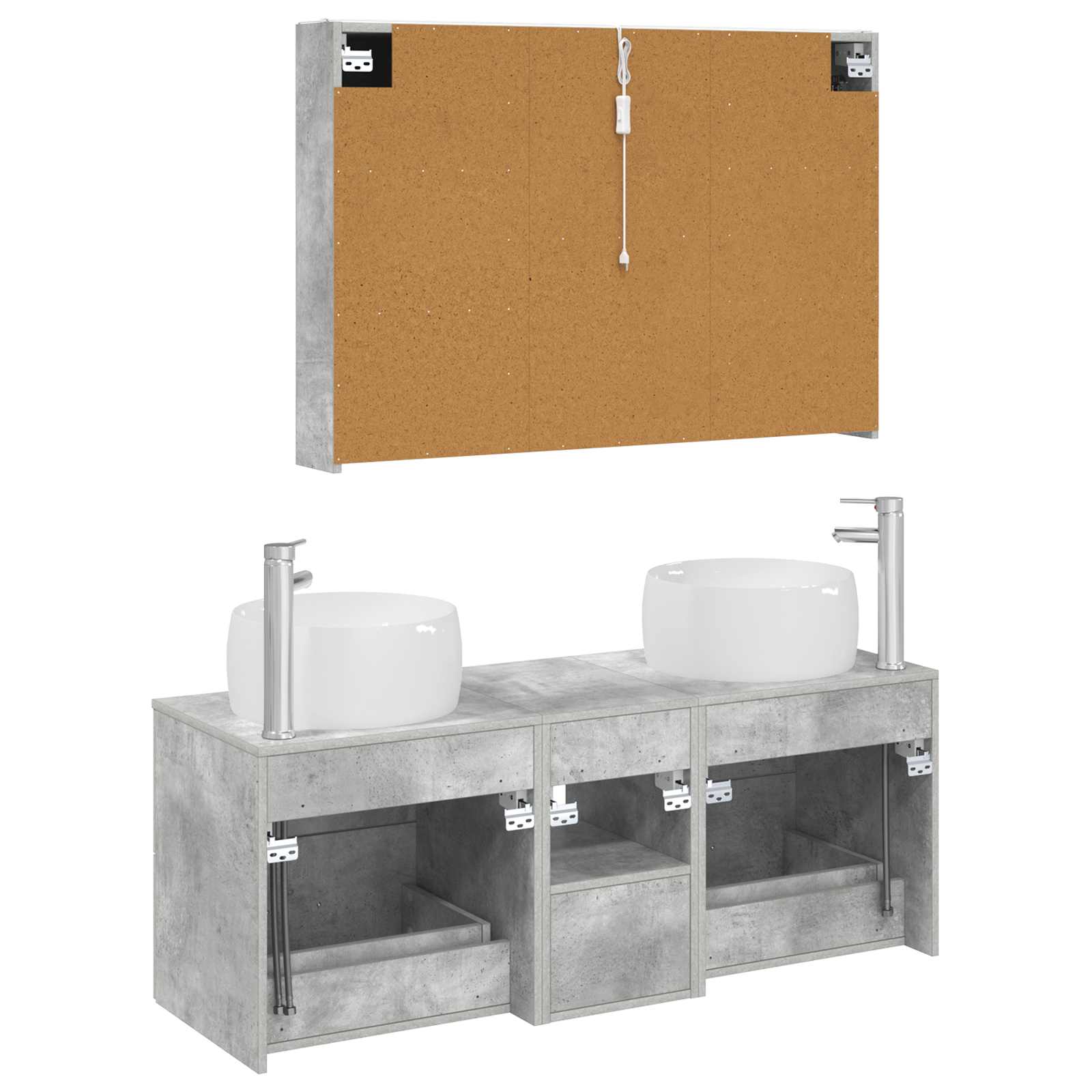 Set namještaja za kupaonicu 4 pcs Betonska siva
