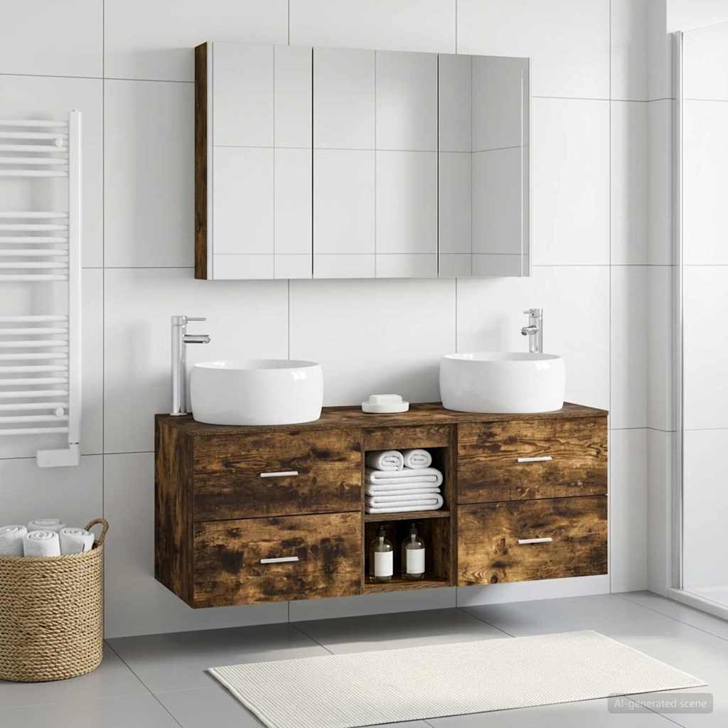 Set namještaja za kupaonicu 4 pcs Dimljeni hrast
