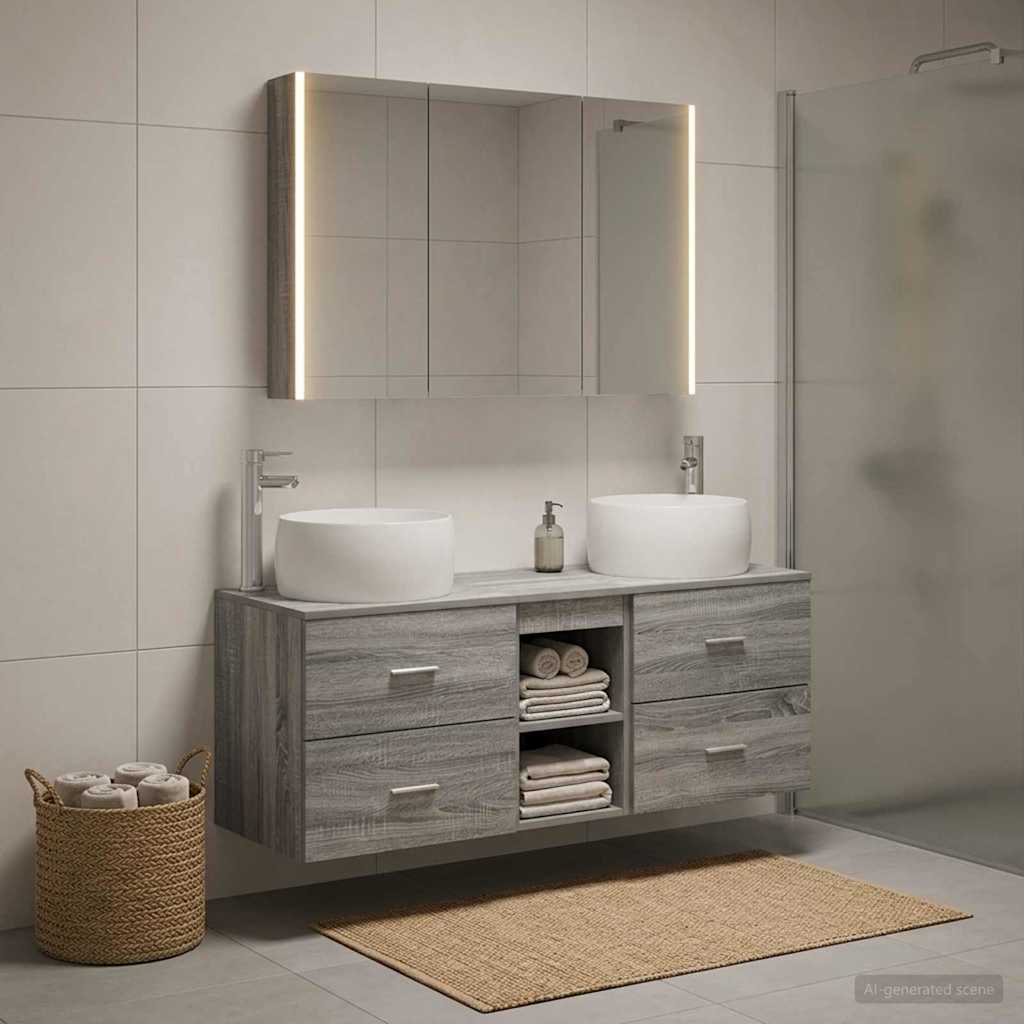 Set namještaja za kupaonicu 4 pcs Siva Sonoma