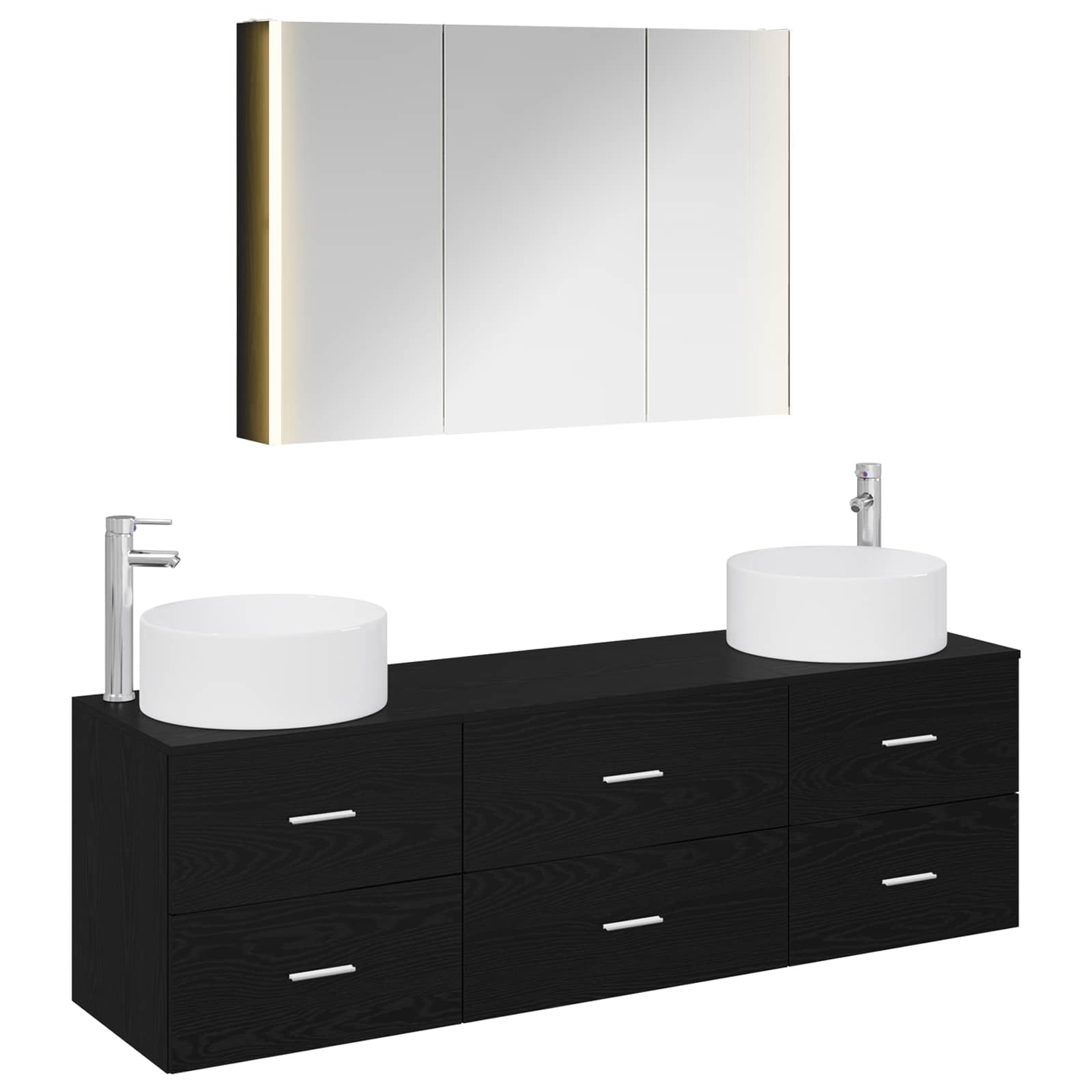 Set namještaja za kupaonicu 4 pcs Crni hrast