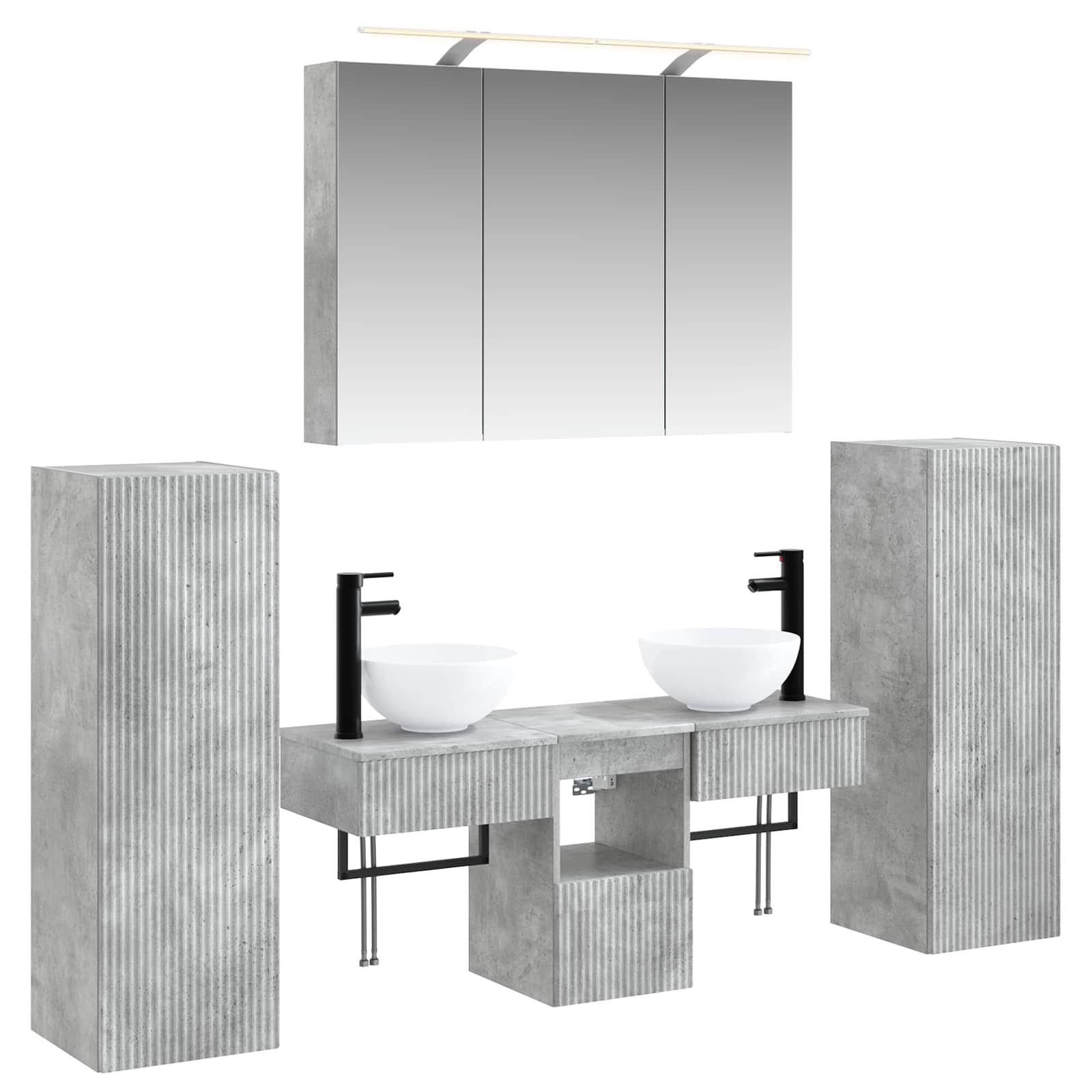 Set namještaja za kupaonicu 6 pcs Betonska siva