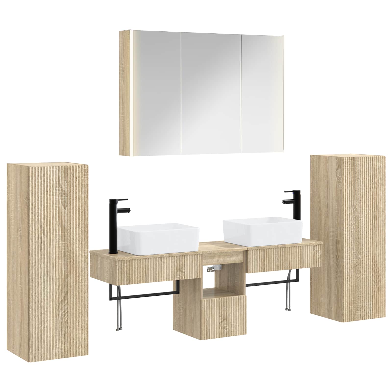 Set namještaja za kupaonicu 6 pcs Hrast sonoma