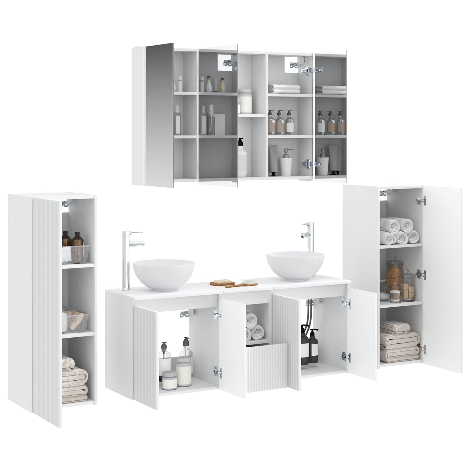 Set namještaja za kupaonicu 6 pcs Bijela