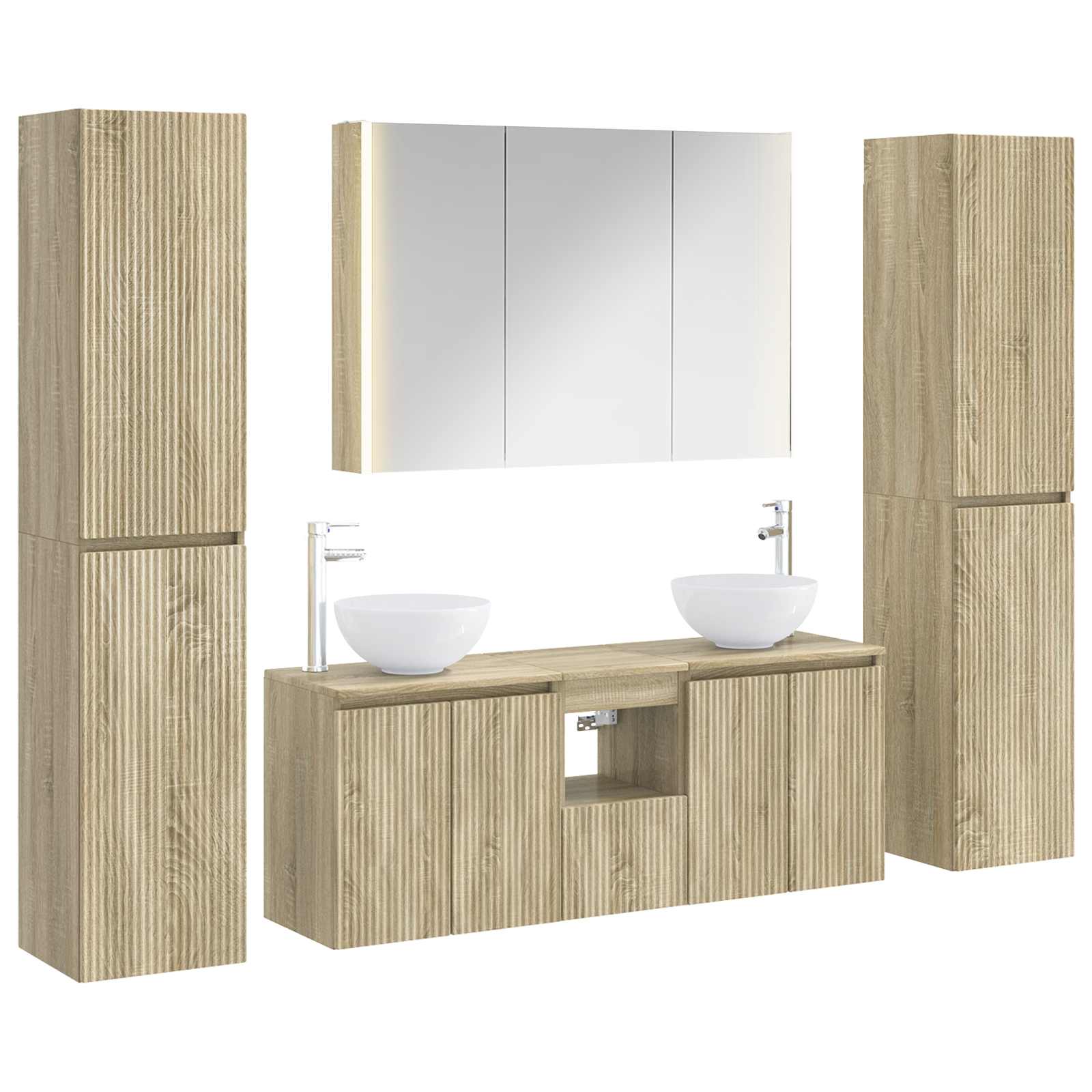 Set namještaja za kupaonicu 6 pcs Hrast sonoma