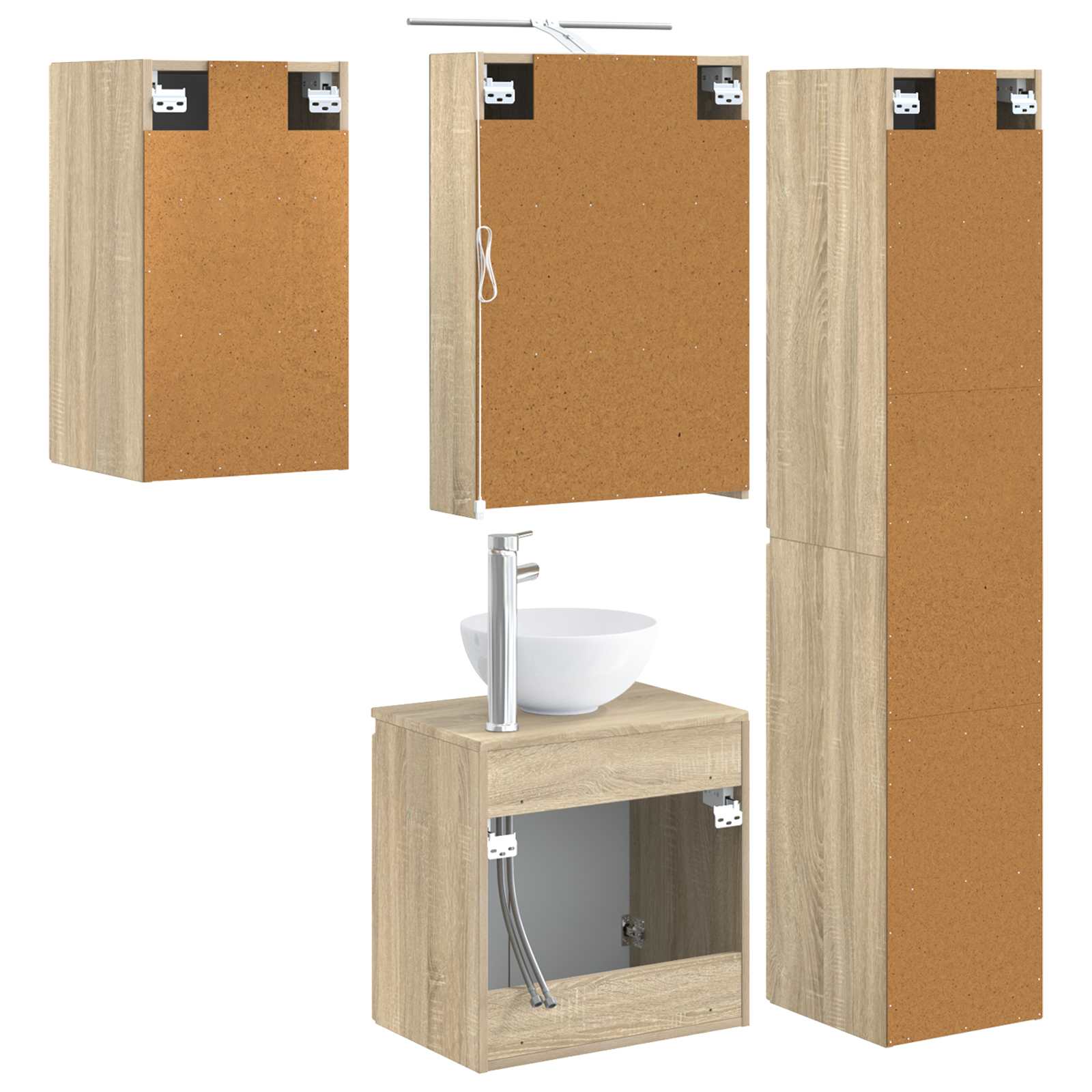 Set ormarića za kupaonicu 5 pcs Hrast sonoma 50 x 14,5 x 70 cm