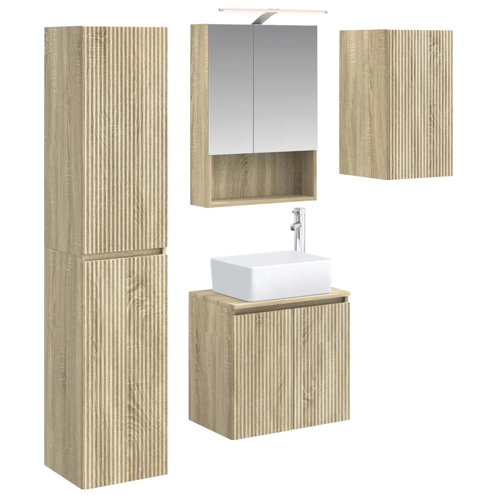 Set ormarića za kupaonicu 5 pcs Hrast sonoma 50 x 14,5 x 70 cm