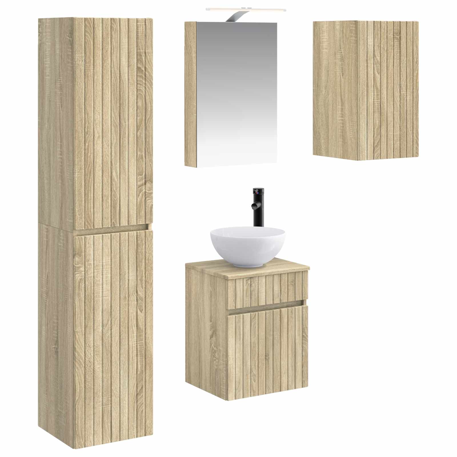Set ormarića za kupaonicu 5 pcs Hrast sonoma