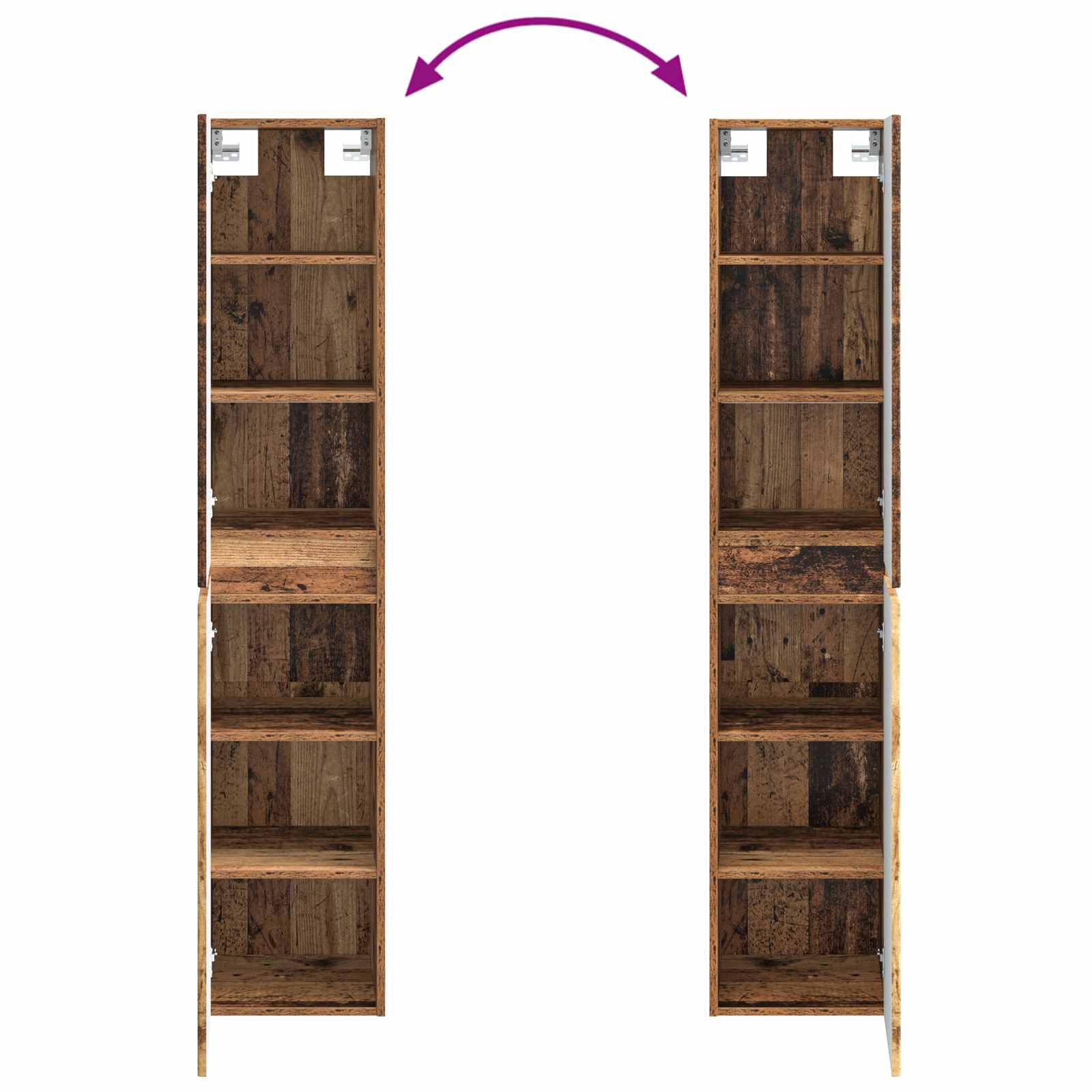 Set ormarića za kupaonicu 5 pcs Staro drvo 40 x 10,5 x 60,5 cm