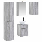 Set ormarića za kupaonicu 5 pcs Siva Sonoma 43 x 16 x 62,5 cm