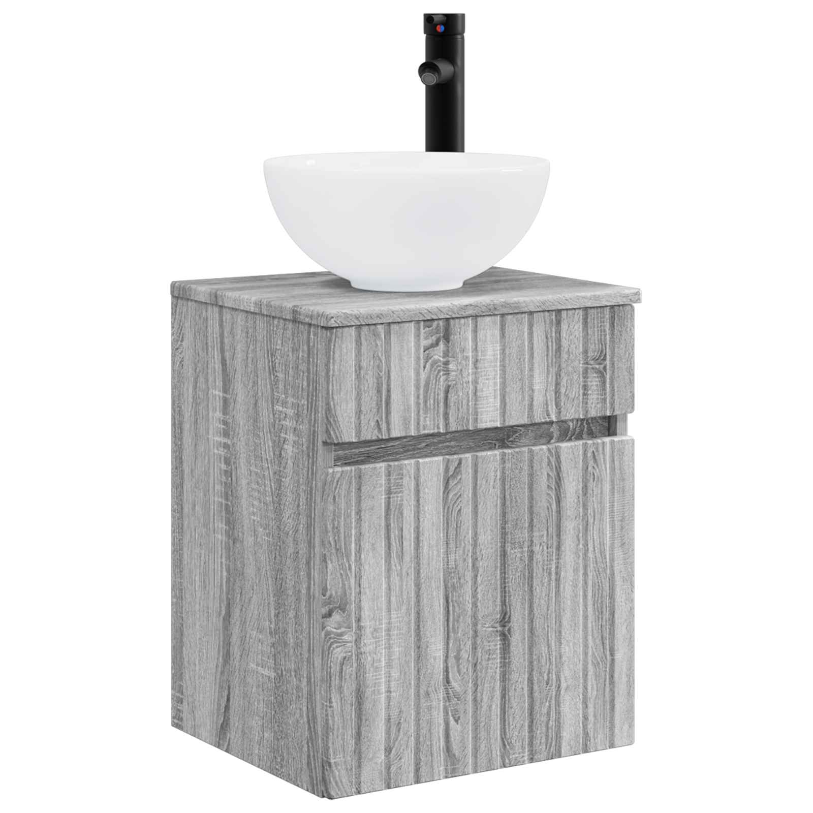 Set ormarića za kupaonicu 5 pcs Siva Sonoma 43 x 16 x 62,5 cm