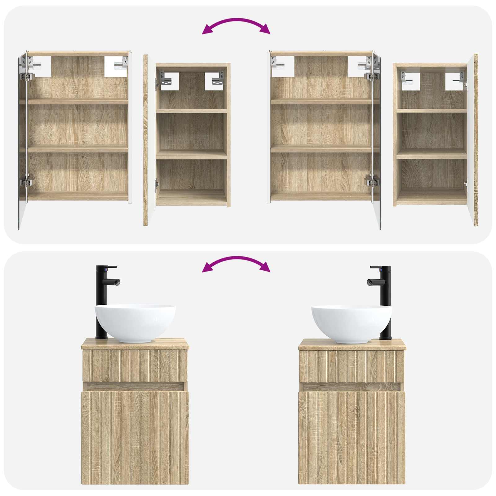 Set ormarića za kupaonicu 5 pcs Hrast sonoma