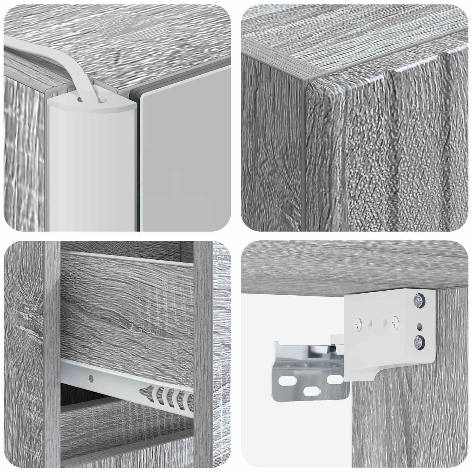 Set ormarića za kupaonicu 5 pcs Siva Sonoma 43 x 11,5 x 60,5 cm