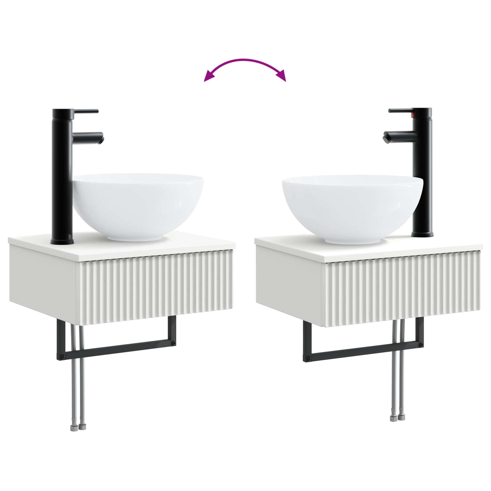 Set ormarića za kupaonicu 4 pcs Bijela 40 x 10,5 x 60,5 cm