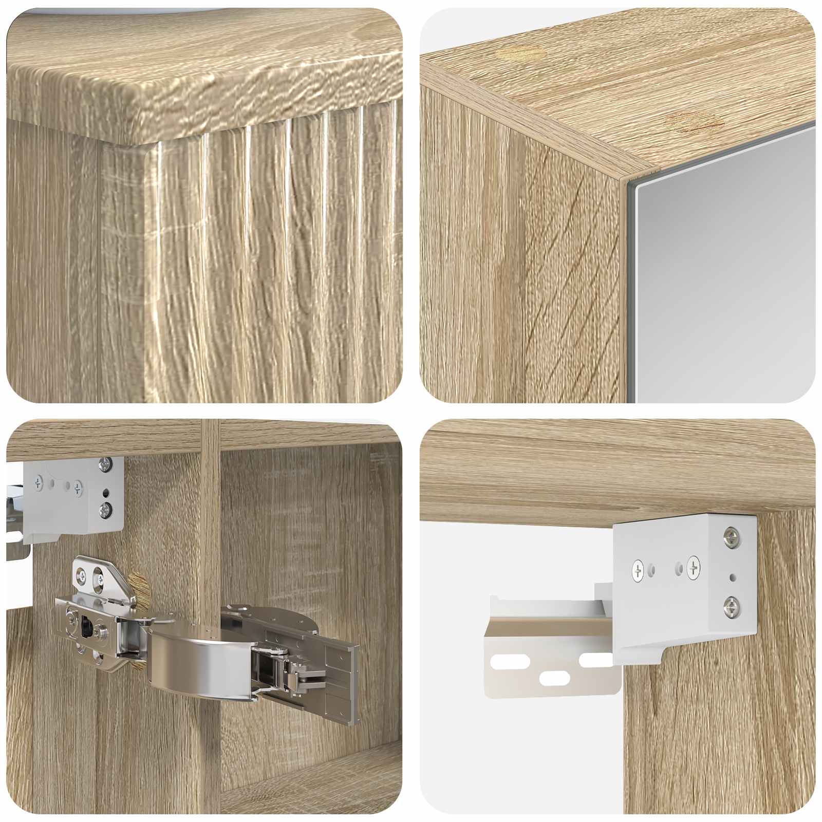 Set ormarića za kupaonicu 4 pcs Hrast sonoma