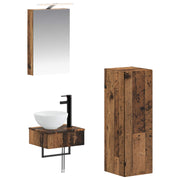 Set ormarića za kupaonicu 4 pcs Staro drvo 40 x 10,5 x 60,5 cm