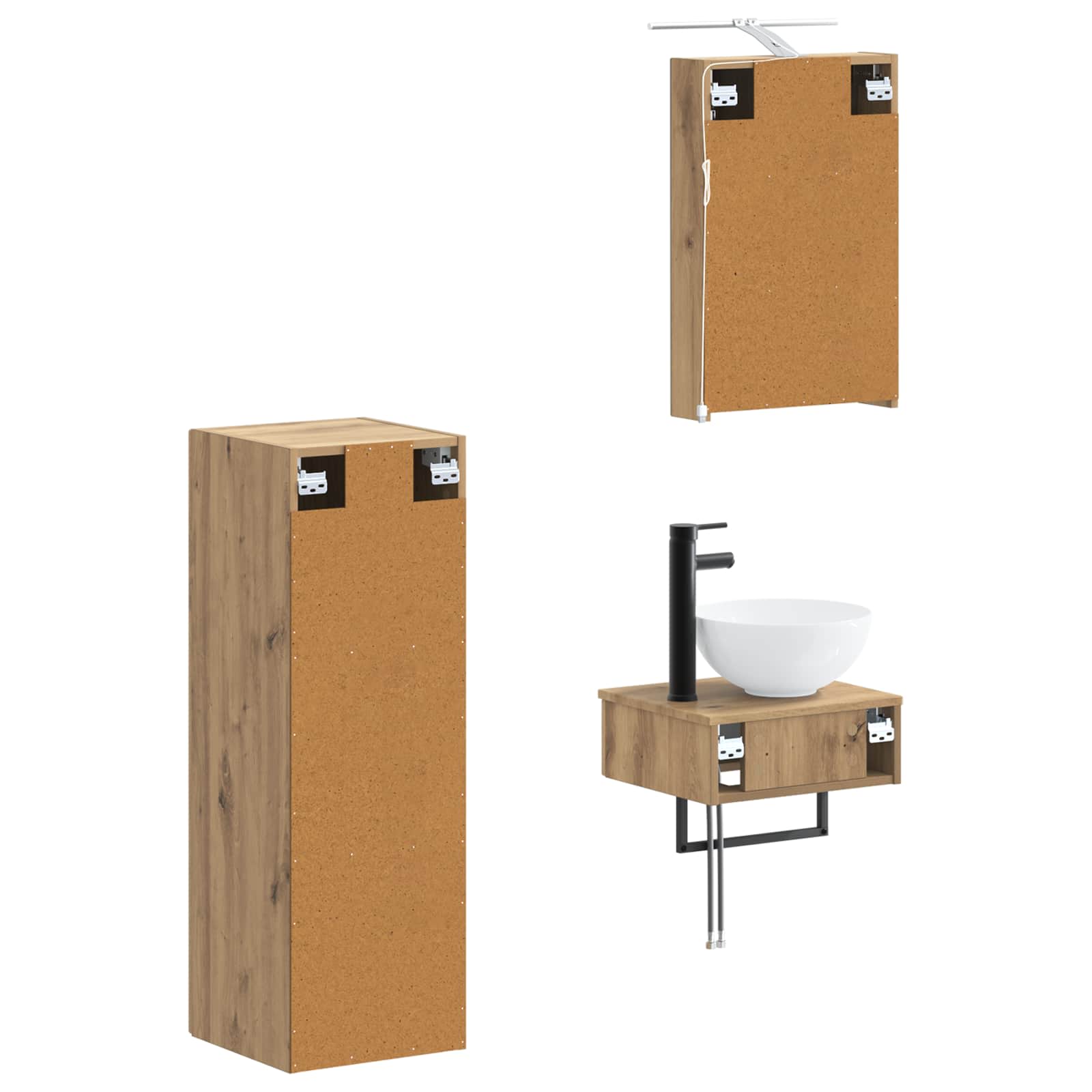 Set ormarića za kupaonicu 4 pcs Hrast artisan