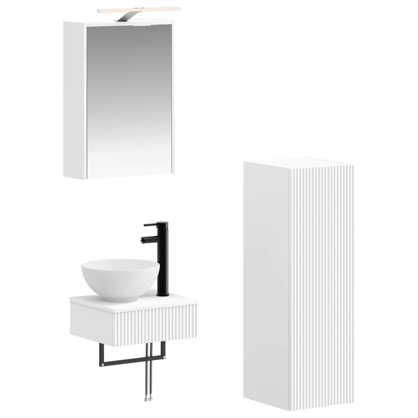 Set ormarića za kupaonicu 4 pcs Bijela 43 x 16 x 62,5 cm