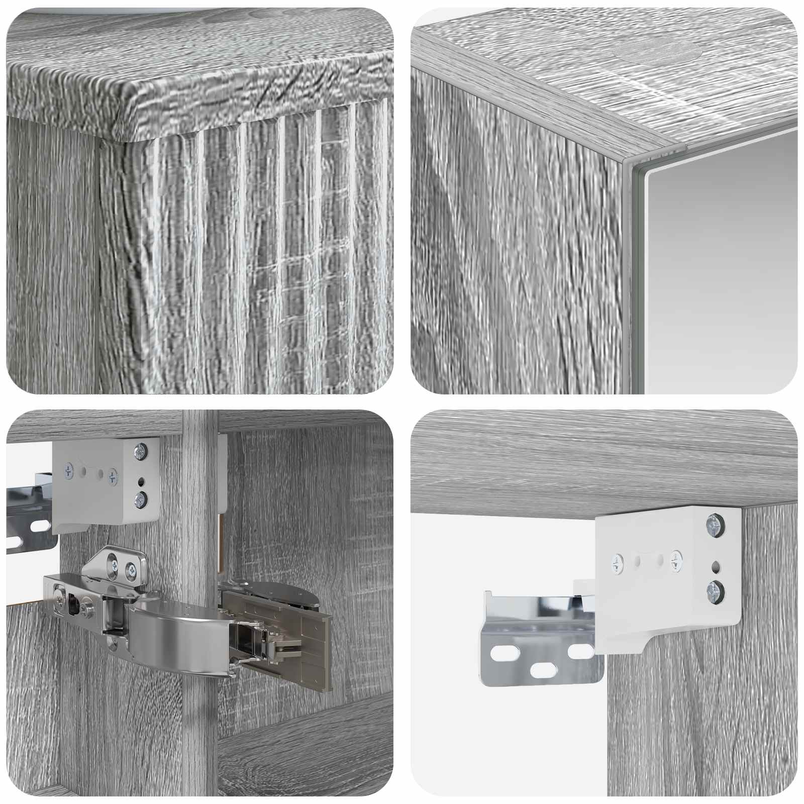 Set ormarića za kupaonicu 4 pcs Siva Sonoma 43 x 16 x 62,5 cm