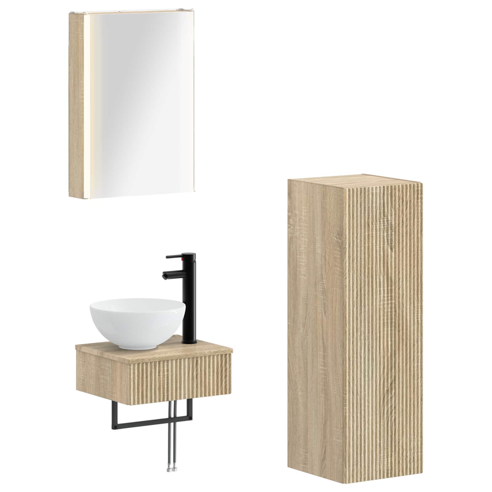 Set ormarića za kupaonicu 4 pcs Hrast sonoma