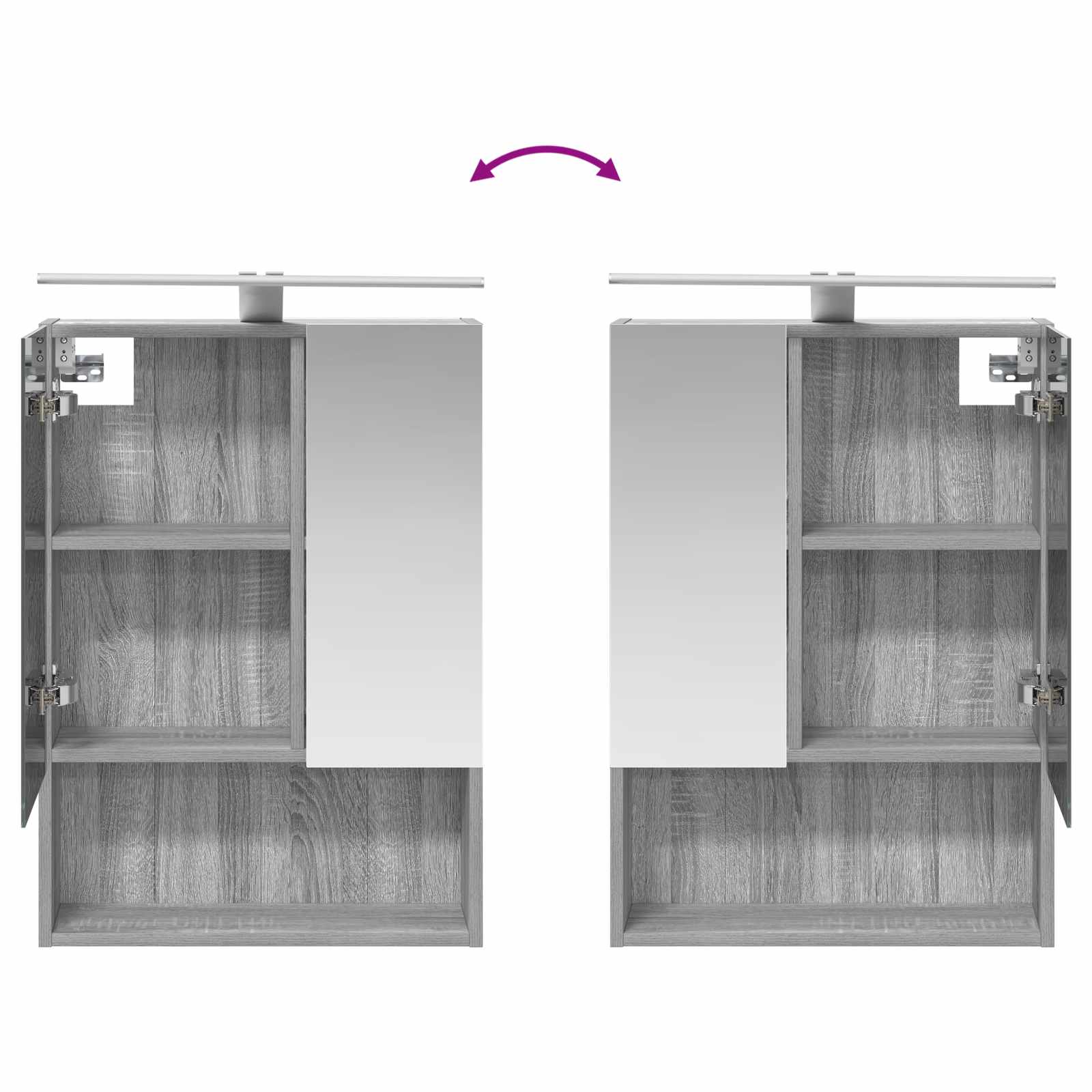 Set ormarića za kupaonicu 4 pcs Siva Sonoma 50 x 14,5 x 70 cm