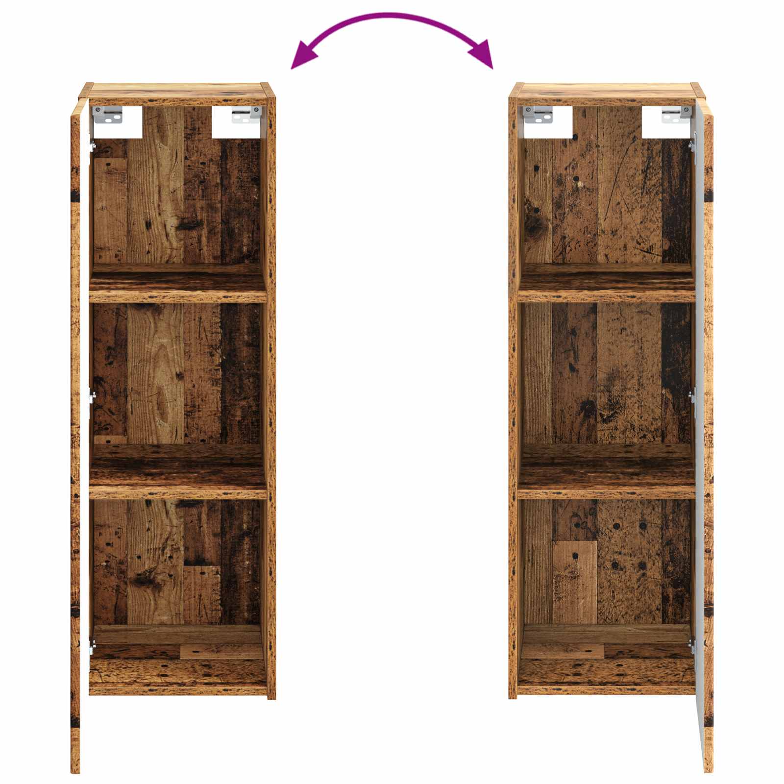 Set ormarića za kupaonicu 4 pcs Staro drvo 50 x 14,5 x 70 cm