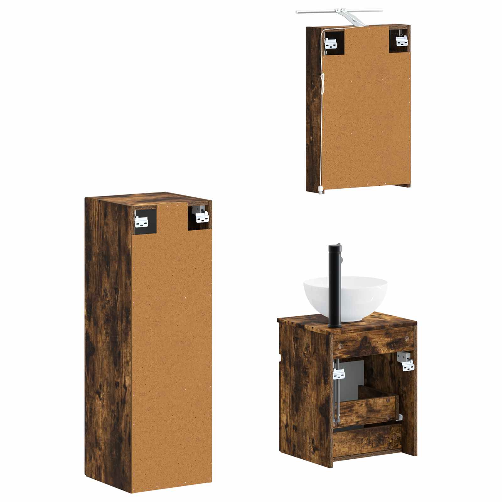 Set namještaja za kupaonicu 4 pcs Dimljeni hrast