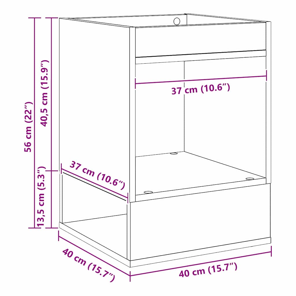 Konačna Stolić Dimljeni hrast 40 x 40 x 56 cm Konstruirano drvo