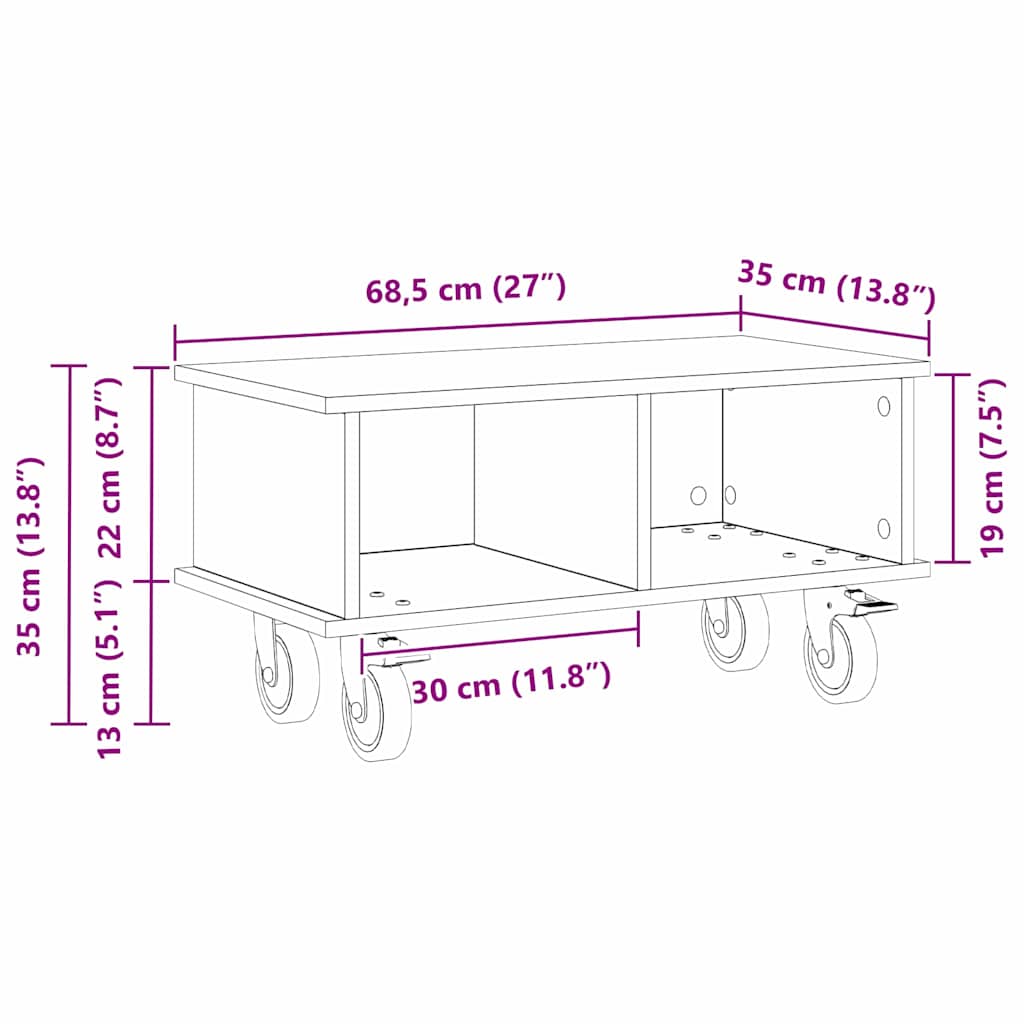 TV stalak Bijelo 68,5 x 35 x 35 cm Konstruirano drvo