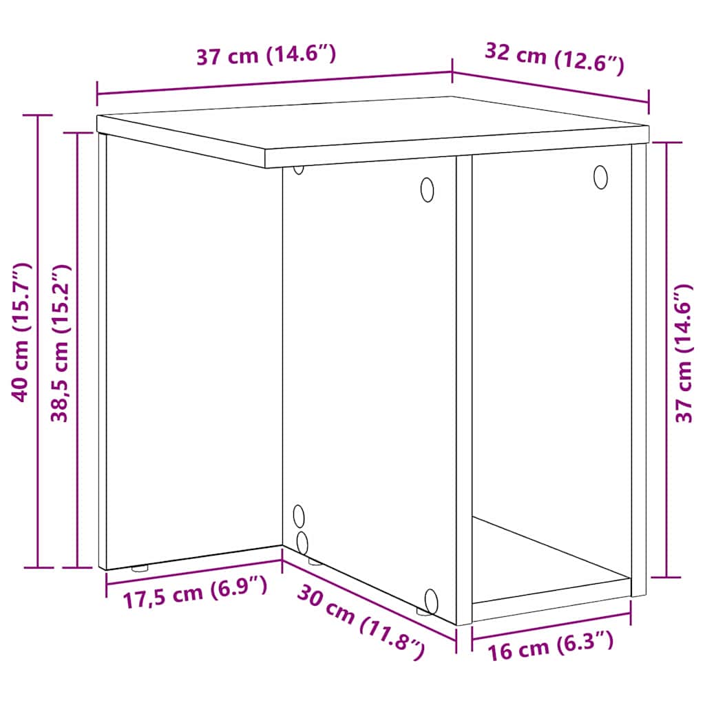 Konačna Stolić 2 pcs Sonoma hrast 37 x 32 x 40 cm