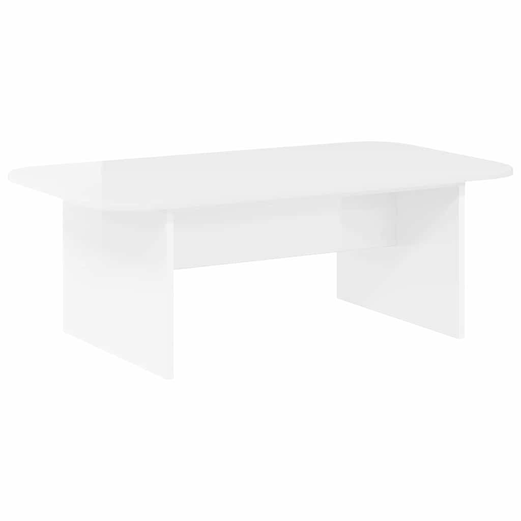 Kava Stol Visoki sjaj bijela 93 x 53 x 33 cm Konstruirano drvo