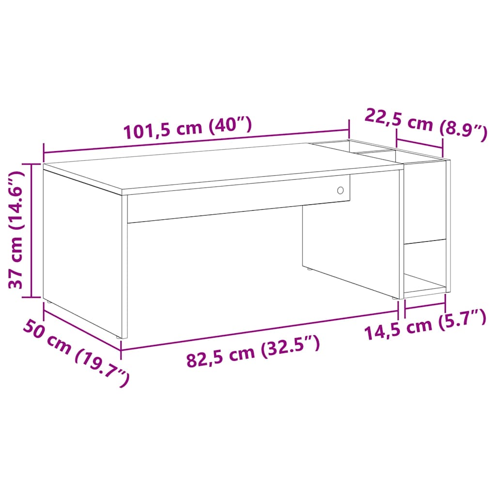 Kava Stol Staro drvo 101,5 x 50 x 37 cm Konstruirano drvo