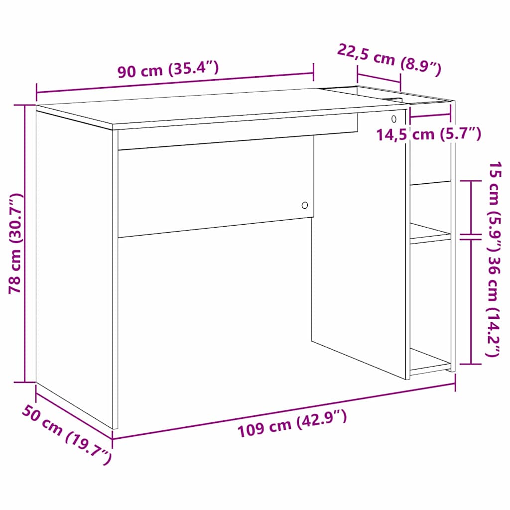 Stol Siva Sonoma 109 x 50 x 78 cm Konstruirano drvo