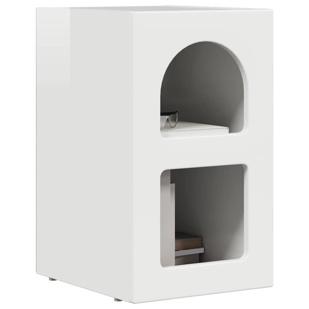 Noćni ormarić 2 pcs Visoki sjaj bijela 29,5 x 33,5 x 50 cm