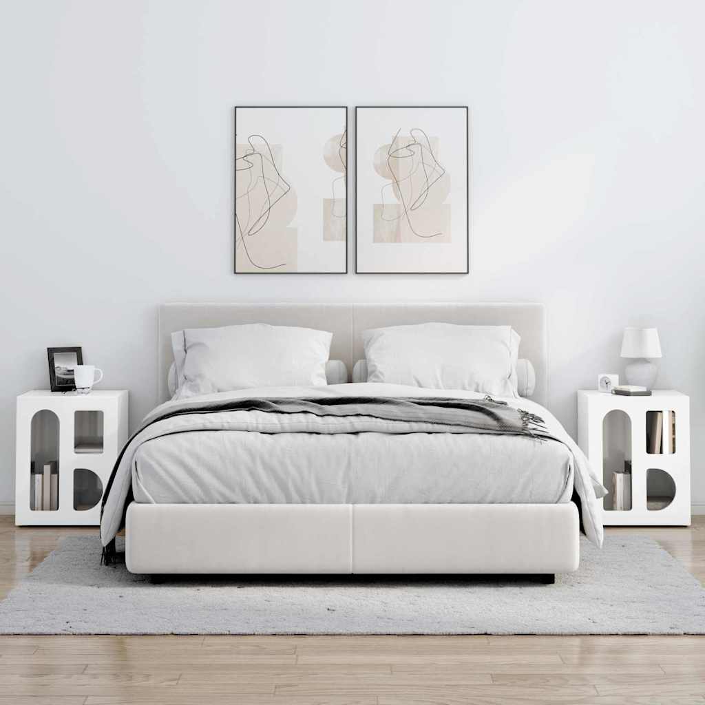 Noćni ormarić 2 pcs Visoki sjaj bijela 40 x 35 x 50 cm