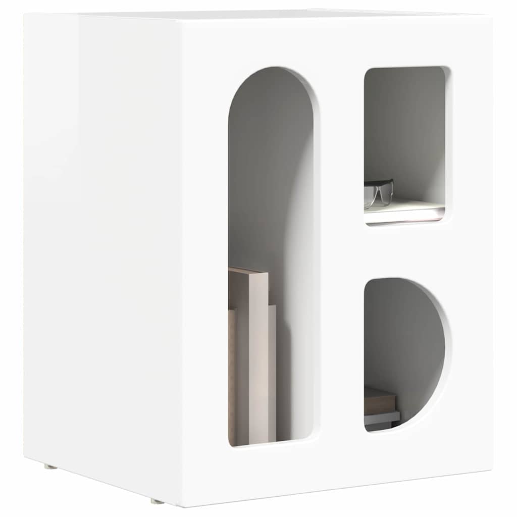 Noćni ormarić 2 pcs Visoki sjaj bijela 40 x 35 x 50 cm