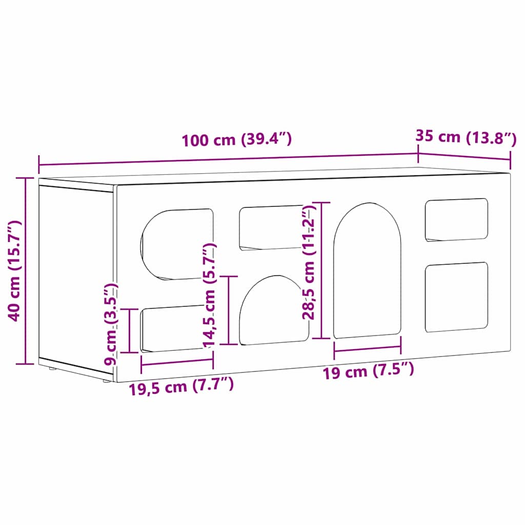 TV ormar Crna 100 x 35 x 40 cm Konstruirano drvo